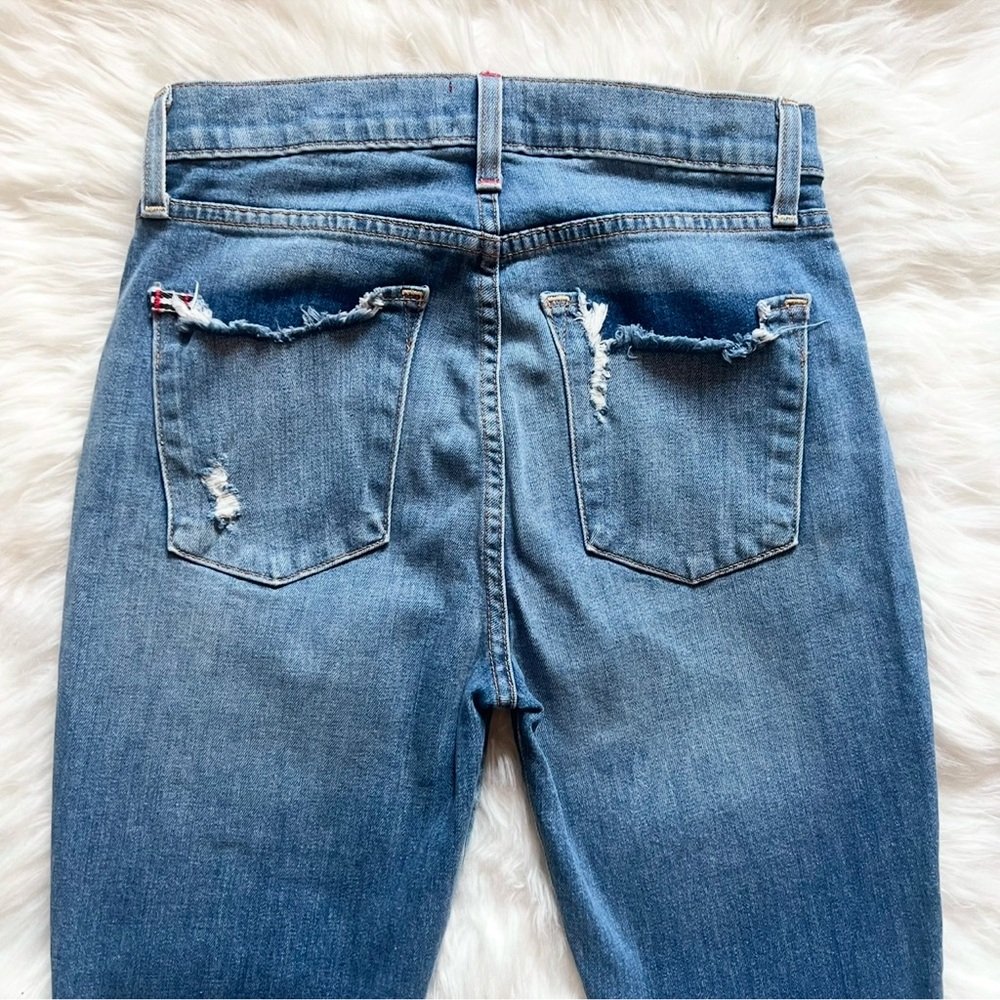 ALICE + OLIVIA AO.LA High Waisted Ripped Embellished Jeans - Picture 4 of 9
